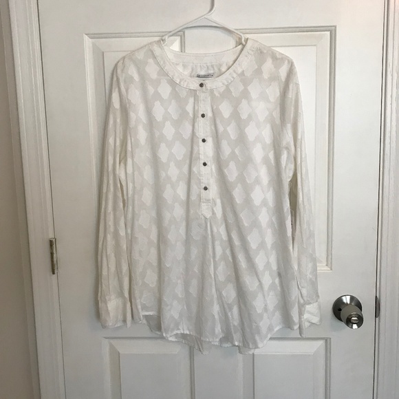 Liz Claiborne Cotton Semi-Sheer Long Sleeve Layering Jacket Top Size XL White - Picture 1 of 6